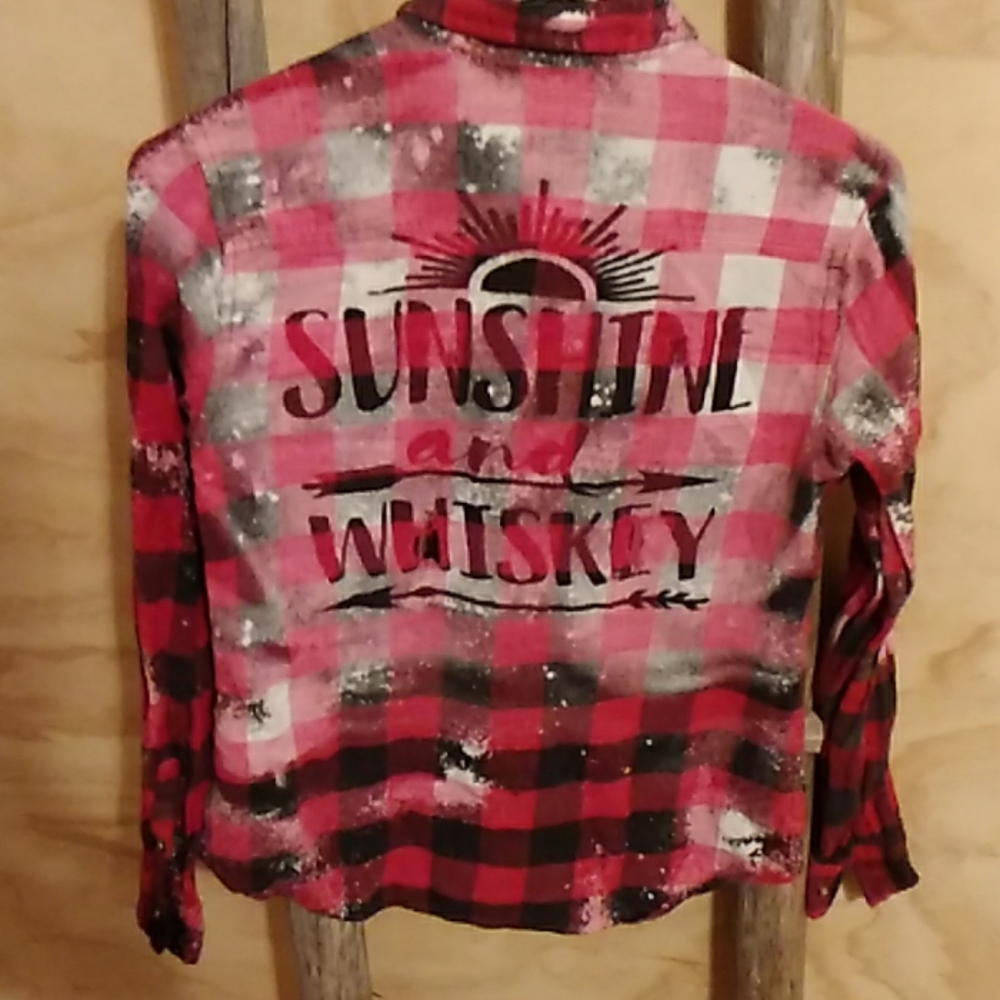 Sunshine and whiskey flannel button down top